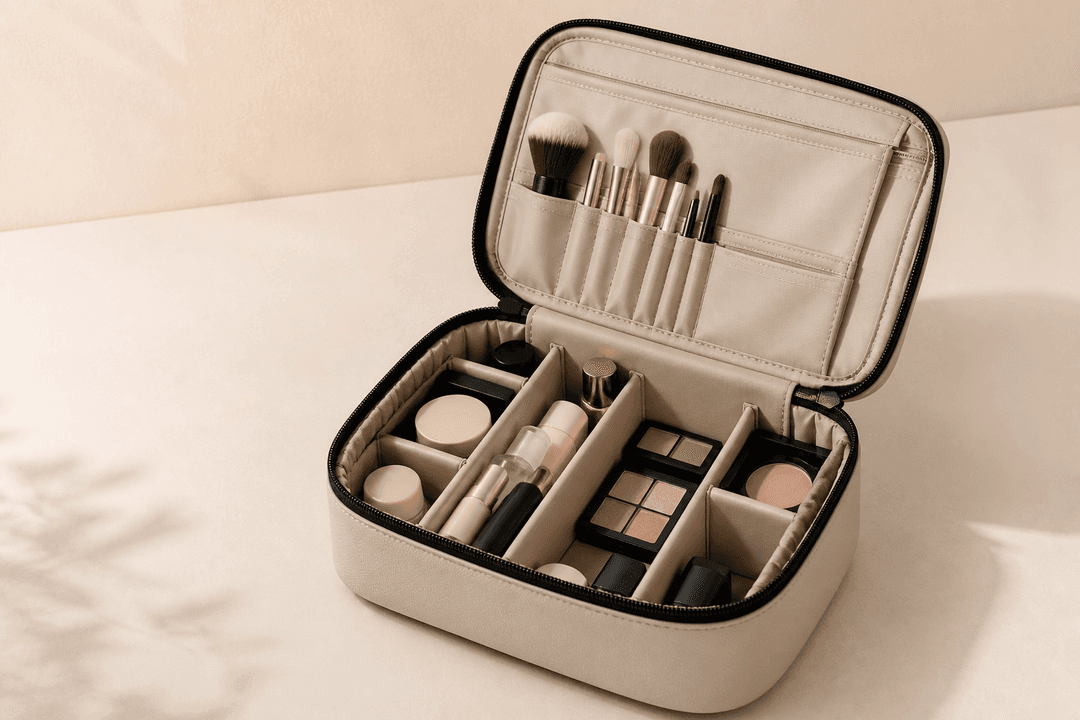Custom cosmetic bag manufacturer: 8 checks, empty or open cosmetic bag samples cannot be shown.