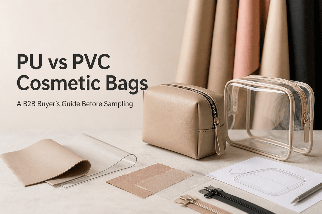 PU and PVC Cosmetic Bags: A Guide for B2B Buyers Before Samples