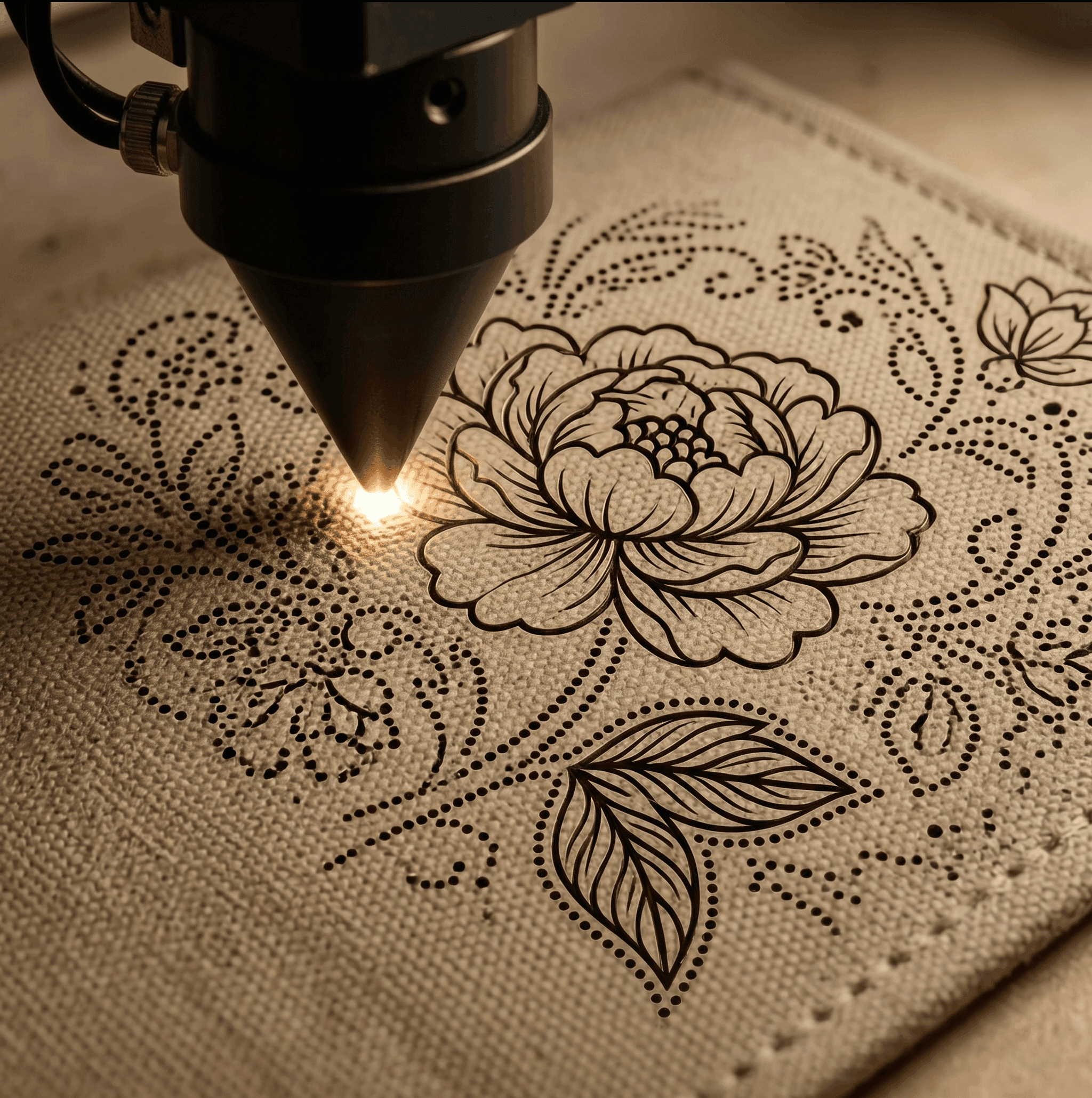 Laser-cut floral patterns