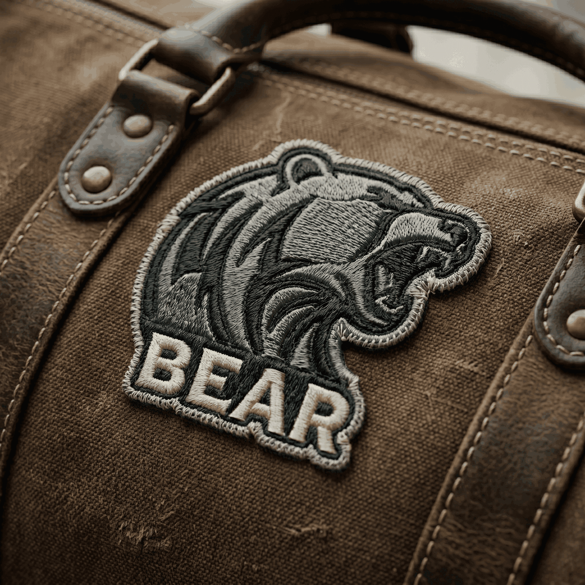 Large embroidered patch on textile