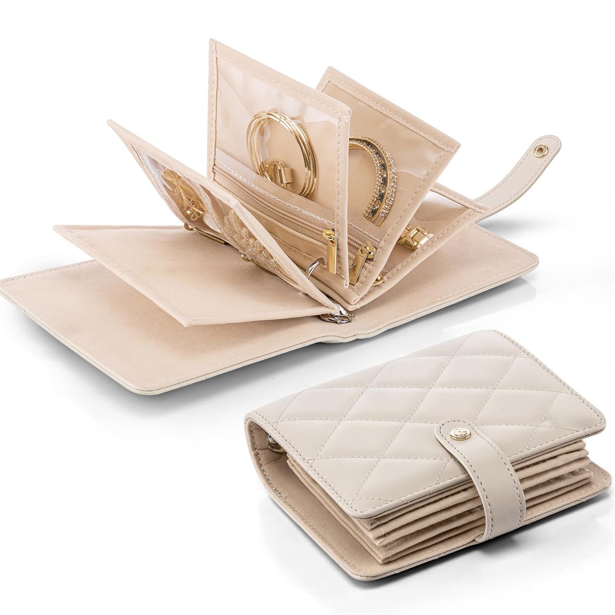 Custom Quilted Jewelry Organizer Book Wholesale | OEM Travel Binder Storage Case